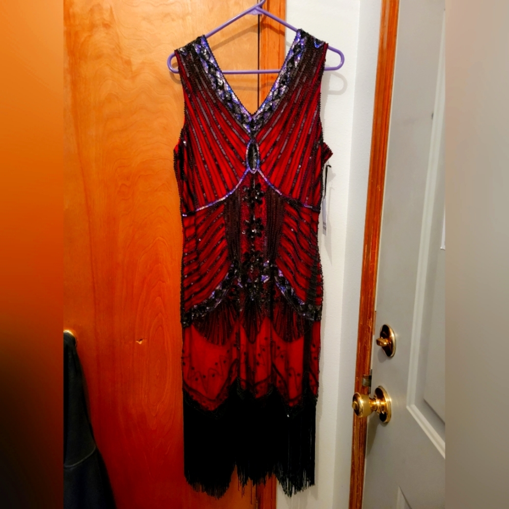 Unique Vintage Fringe Flapper Dress